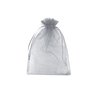 Organza sieradenzakje 7x9cm Light grey