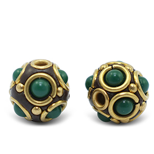 Kralen bohemian Green-antique gold