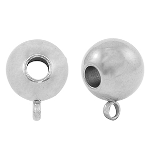 Kralen van Stainless steel Roestvrij staal (RVS) met oog 10mm Silver