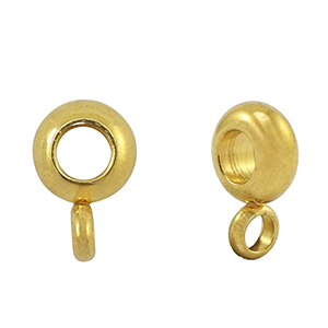 Kralen van Stainless steel Roestvrij staal (RVS) disc met oog Gold