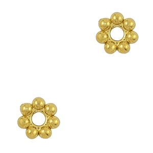 Kralen van Stainless steel Roestvrij staal (RVS) spacer Bali ring 5mm Gold