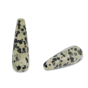 Kralen natuursteen dalmatian stone drop Greige