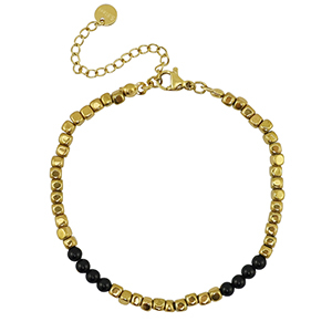 Armbanden van Stainless steel Roestvrij staal (RVS) Gold-black