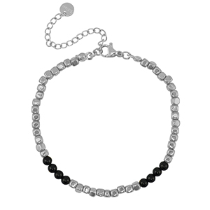Armbanden van Stainless steel Roestvrij staal (RVS) Silver-black