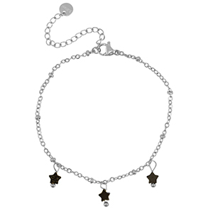 Armbanden van Stainless steel Roestvrij staal (RVS) star Silver-black