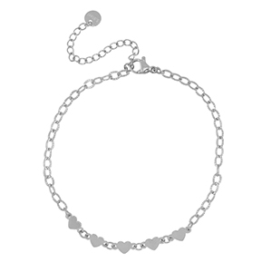 Armbanden van Stainless steel Roestvrij staal (RVS) hearts Silver