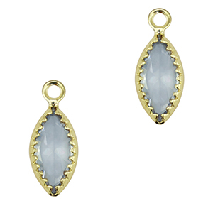 Hanger van Crystal Glass oval Grey blue-gold