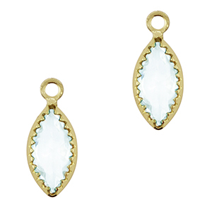 Hanger van Crystal Glass oval Light sky blue-gold