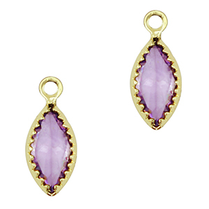 Hanger van Crystal Glass oval Purple-gold