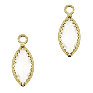 Hanger van Crystal Glass oval Crystal-gold