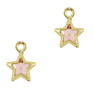 Hanger van Crystal Glass star Pink-gold