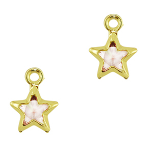 Hanger van Crystal Glass star Peach-gold