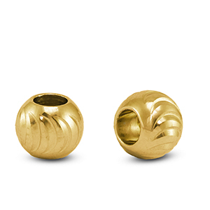 Kralen van Stainless steel Roestvrij staal (RVS) 8mm Gold
