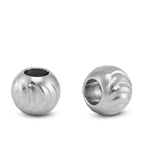 Kralen van Stainless steel Roestvrij staal (RVS) 8mm Silver