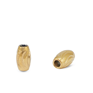 Kralen van Stainless steel Roestvrij staal (RVS) 3x5mm Gold