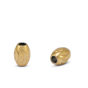 Kralen van Stainless steel Roestvrij staal (RVS) 4x5mm Gold