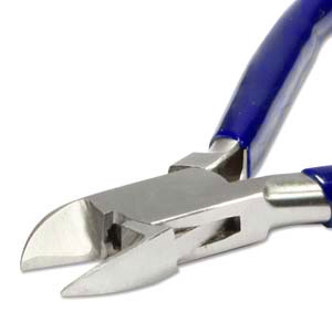 Beadsmith zijkniptang met veer Blauw-zilver