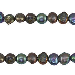 Zoetwater parels nugget 4-6mm Dark peacock blue