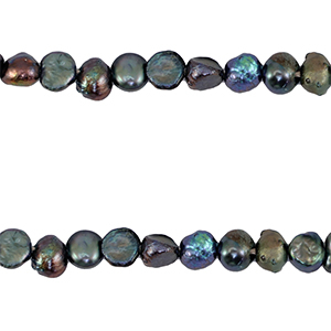 Zoetwater parels nugget 4-5mm Dark peacock blue