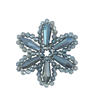 Hangers van facet flower Montana blue-pearl shine coating