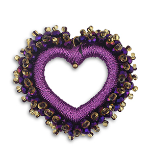 Hangers van facet heart Grape purple