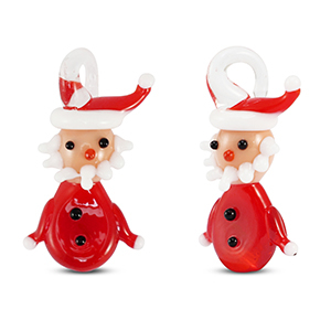 Glasbedels Santa Red-white