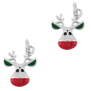 TQ metaal brass bedels reindeer Silver