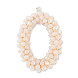 Oorbellen van facet oval Vanilla white
