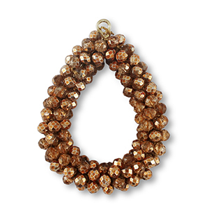 Hangers van facet drop Copper brown