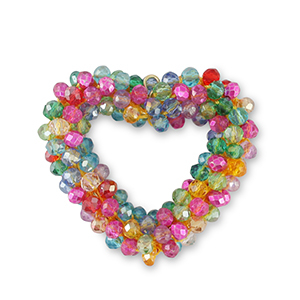 Hangers van facet heart Multicolour
