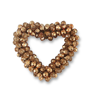 Hangers van facet heart Copper brown