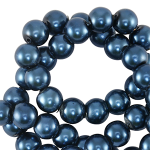 Glasparels rond 8mm Dark blue