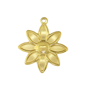 Roestvrij stalen (RVS) Stainless steel bedel flower Gold