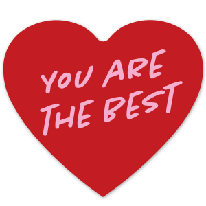 Kaartjes voor sieraden Hart "you are the best" Red-pink