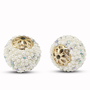 Kralen bohemian Glitter off White