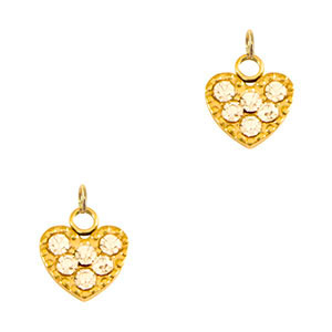 Bedels van Stainless steel Roestvrij staal (RVS) heart Gold