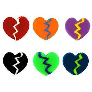 Polymeer kraal broken heart Multicolor