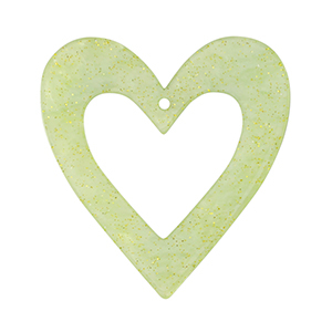 Hangers van resin heart Light green