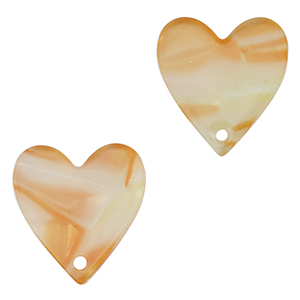 Hangers van resin heart Copper orange