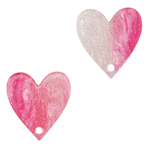 Hangers van resin heart Pink
