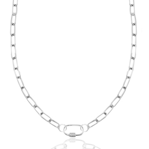 Schakelkettingen van Stainless steel Roestvrij staal (RVS) ovaal sluiting Zilver