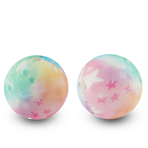 Siliconen kralen 15mm rond star Multicolor