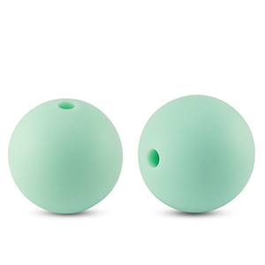 Siliconen kralen 15mm rond Mint green