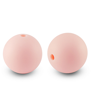 Siliconen kralen 15mm rond Baby pink