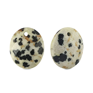 Bedels natuursteen dalmatian stone ovaal Greige-black