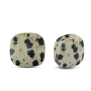 Kralen natuursteen dalmatian stone vierkant Greige-black