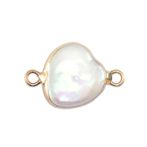 BQ Zoetwater parels tussenstuk round Gold-Natural white