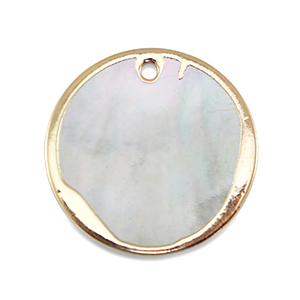 BQ Zoetwater parels bedel round Gold-Natural white