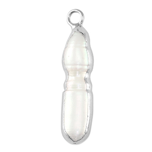 Zoetwater parels bedel tooth Silver-Natural white