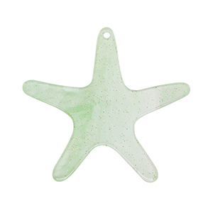 Hangers van resin starfish Mint green